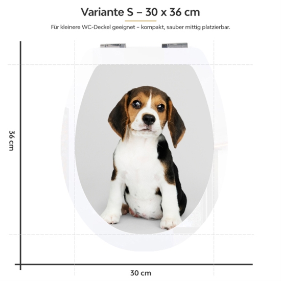 Mobile Preview: WC-Deckel Aufkleber Beagle Variante 30 x 36 cm