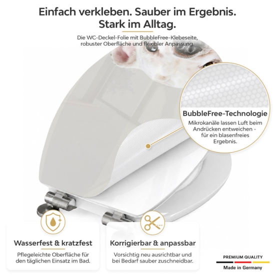 Mobile Preview: WC-Deckel Aufkleber Bulldogge Detailbild der Folie