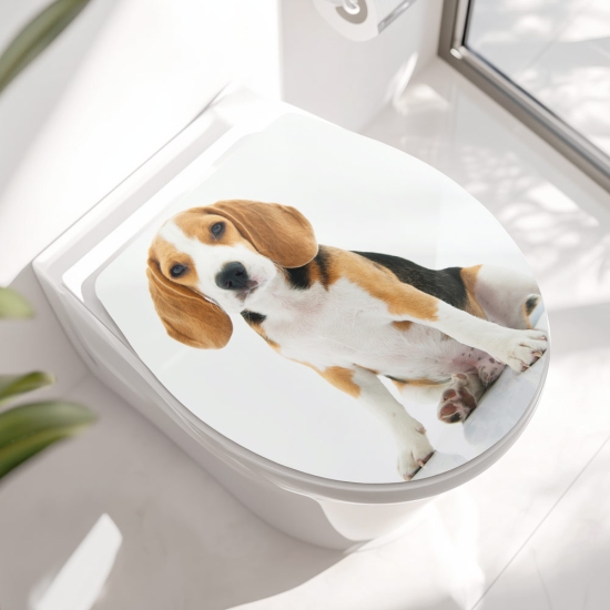 WC-Deckel Aufkleber Beagle Doggy