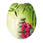 Mobile Preview: Wc Deckel Aufkleber Zen Steine und Orchidee Artikelbild 1