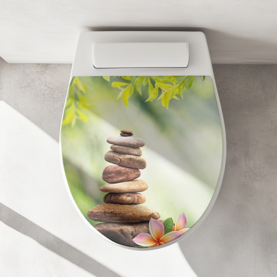 Mobile Preview: Wc-Deckel Aufkleber Zen Stones Artikelbild 1