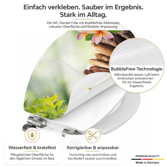 Mobile Preview: Wc-Deckel Aufkleber Zen Stones Detailbild 1