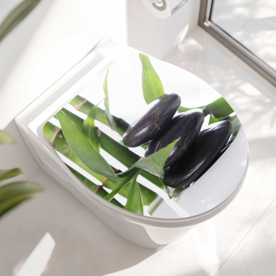 WC-Deckel Aufkleber Wellness Zen Steine