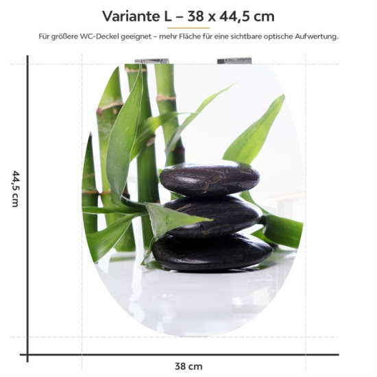 Mobile Preview: Wc-Deckel Aufkleber Wellness Zen Steine Variante 38 x 44 cm