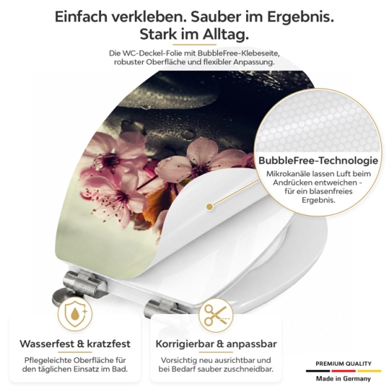 Mobile Preview: Wc-Deckel Aufkleber entspannende Zen Steine Detailbild 1