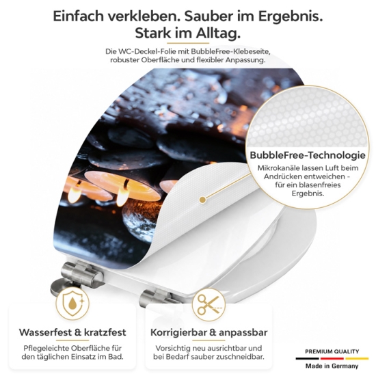 Mobile Preview: Wc-Deckel Aufkleber Spa & Kerzen Detailbild 1