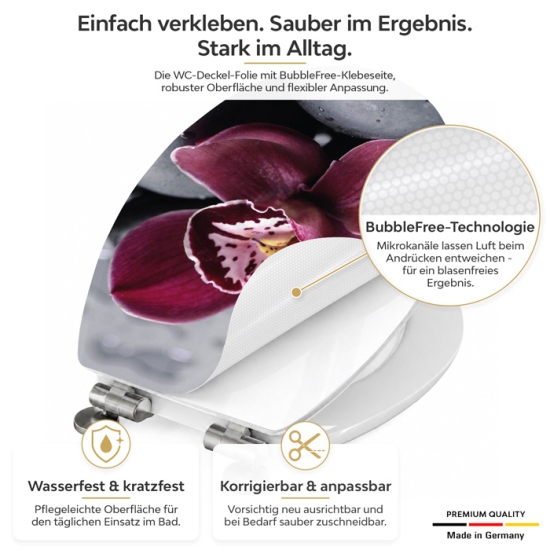 Mobile Preview: Wc-Deckel Aufkleber Orchidee Detailbild 1