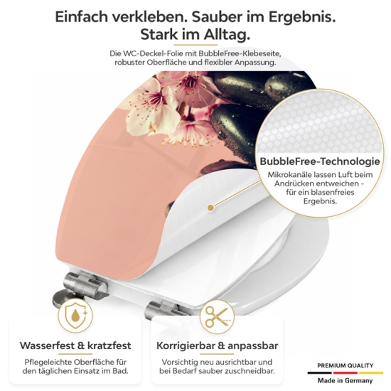 Mobile Preview: Wc-Deckel Aufkleber Zen Basaltsteine Detailbild 1