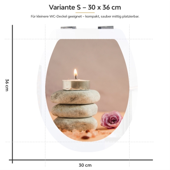 Mobile Preview: Wc-Deckel Aufkleber Candle Zen Stones Variante 30 x 36 cm