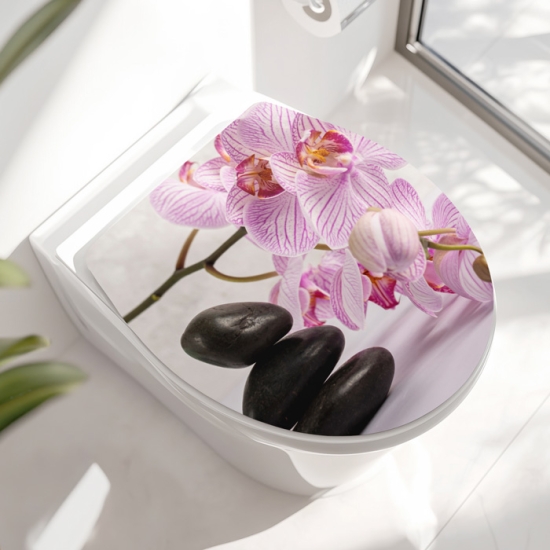 Mobile Preview: Wc-Deckel Aufkleber Orchidee Hauptbild