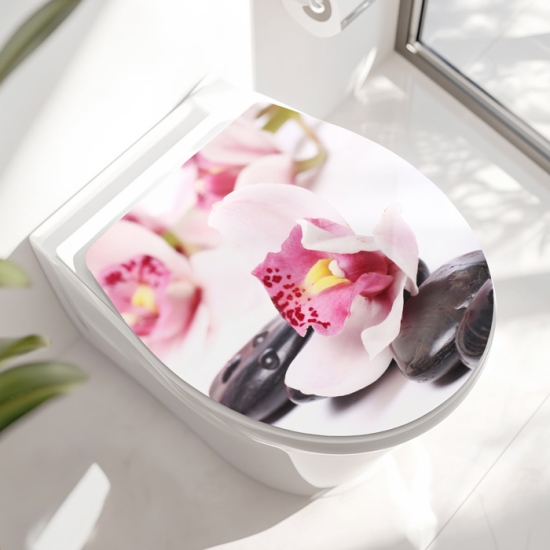 Mobile Preview: Wc-Deckel Aufkleber Wellness Orchidee Hauptbild