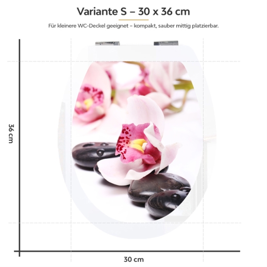 Mobile Preview: Wc-Deckel Aufkleber Wellness Orchidee Variante 30 x 36 cm