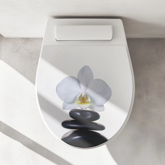 Mobile Preview: Wc-Deckel Aufkleber weiße Orchidee Artikelbild 1