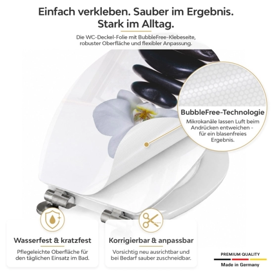 Mobile Preview: Wc-Deckel Aufkleber weiße Orchidee Detailbild 1