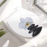 WC-Deckel Aufkleber weiße Orchidee