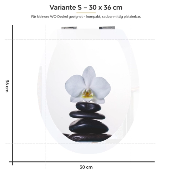 Mobile Preview: Wc-Deckel Aufkleber weiße Orchidee Variante 30 x 36 cm