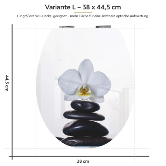 Mobile Preview: Wc-Deckel Aufkleber weiße Orchidee Variante 38 x 44 cm